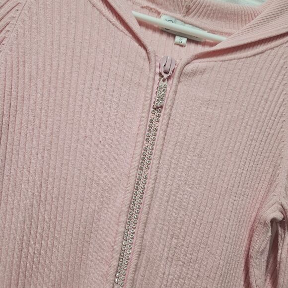 Vintage Pink Belldini Rhinestone Zip Up Size Small - Picture 2 of 5